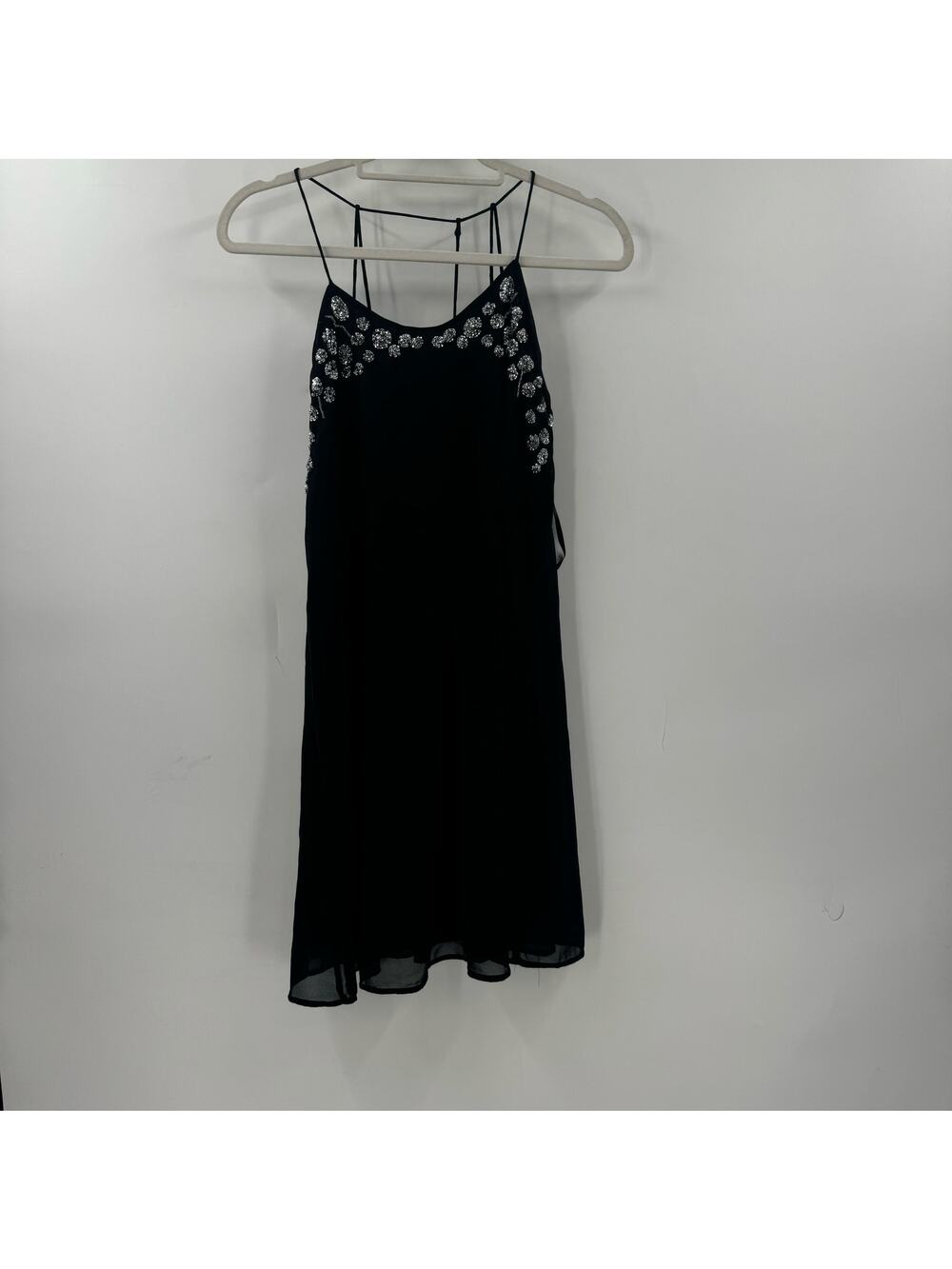NWT YA Los Angeles black silver sequin mini dress